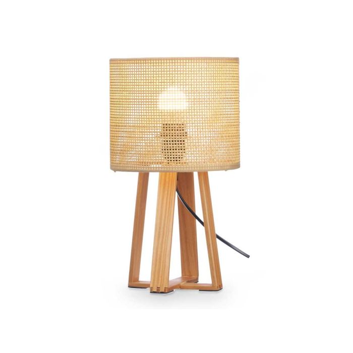 Lampara Sobremesa Pantalla Natural Cilindro 36 Cm Giftdecor (4 Unidades) 2 Lampara Sobremesa Pantalla Natural Cilindro 36 Cm Giftdecor (4 Unidades) 2