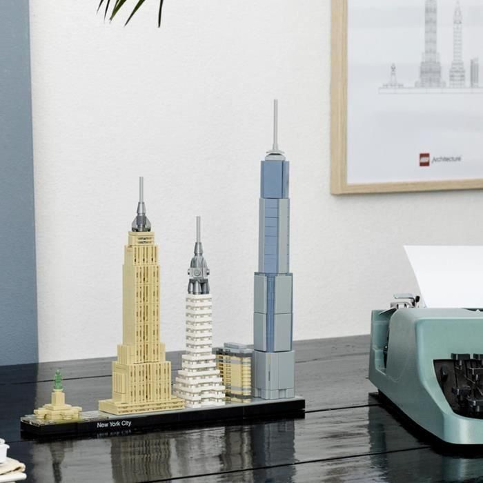 Lego Architecture Skyline - Ciudad de Nueva York con edificios Flatiron, Chrysler, Empire State, One World Trade Center y Estatua de la Libertad 3