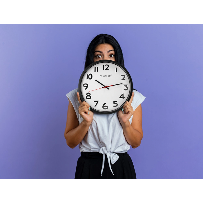 Reloj de Pared Q-connect Redondo Plástico Oficina 34 cm Marco Negro 8