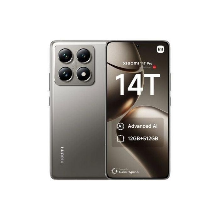 Smartphone Xiaomi 14T Pro 12GB/ 256GB/ 6.67"/ 5G/ Gris Titanio Smartphone Xiaomi 14T Pro 12GB/ 256GB/ 6.67"/ 5G/ Gris Titanio