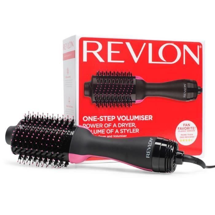 Revlon RVDR5222E Cepillo de Secado y Voluminizador 2 en 1 Iónico Cerámico, diseño ovalado para menos daño, 3 calores, Negro/Rosa 3