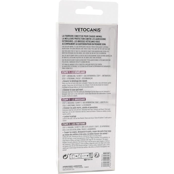 VETOCANIS Cepillo para Gatos, Retráctil y Autolimpiante, con Puntas Redondeadas para Eliminar Pelo Muerto Suavemente 2