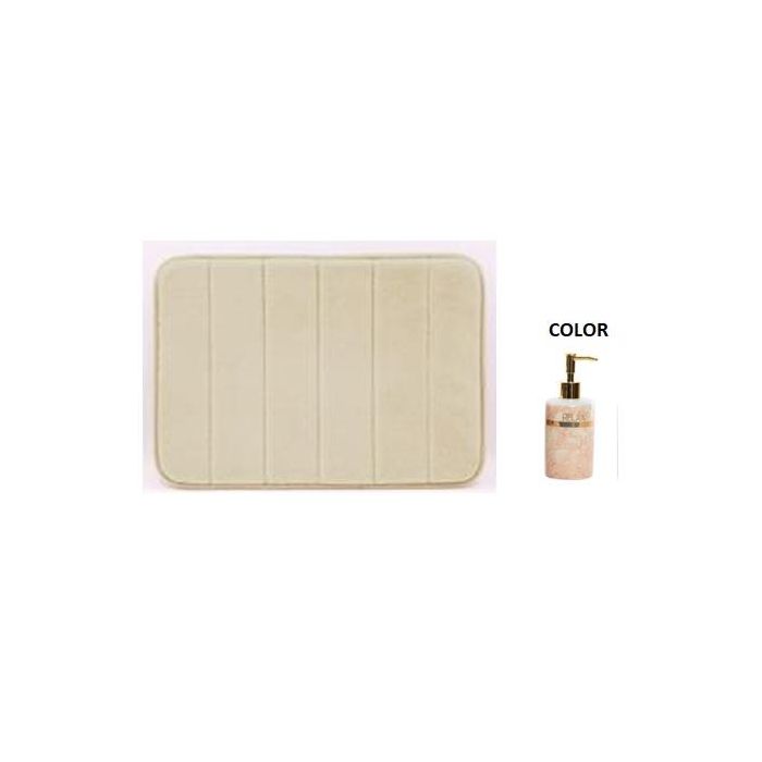 DKD Home Decor Alfombra Glam Melocotón Poliéster 60 cm Ancho, 1 cm Largo, 40 cm Alto Pack 6 Unidades Colección Marmol Glam
