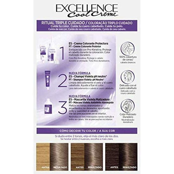 L'Oréal Paris Excellence Cool Tinte 7,11-rubio ceniza intenso 5 L'Oréal Paris Excellence Cool Tinte 7,11-rubio ceniza intenso 5