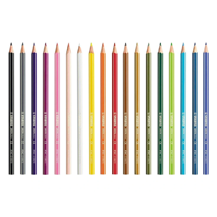 Stabilo Lápices de Colores Green Colors Certificado FSC Estuche Cartón 18 Unidades Colores Surtidos 1