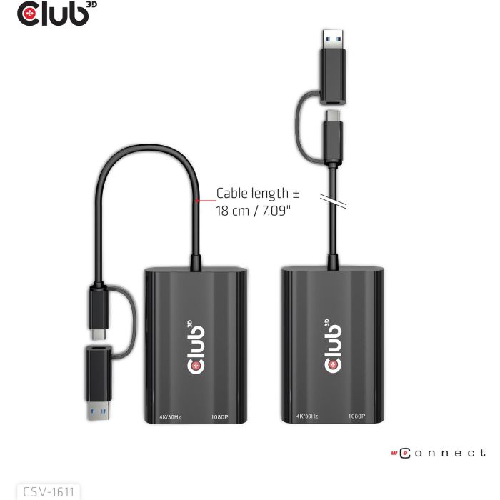 Club3D Adapter USB Typ C/A > HDMI / VGA St/Bu 1 Club3D Adapter USB Typ C/A > HDMI / VGA St/Bu 1