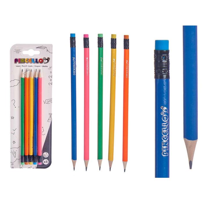 Set 5 Lápices Fluorescentes Pincello - Colores Variados 8x24.5x0.5 cm (48 Unidades) Set 5 Lápices Fluorescentes Pincello - Colores Variados 8x24.5x0.5 cm (48 Unidades)