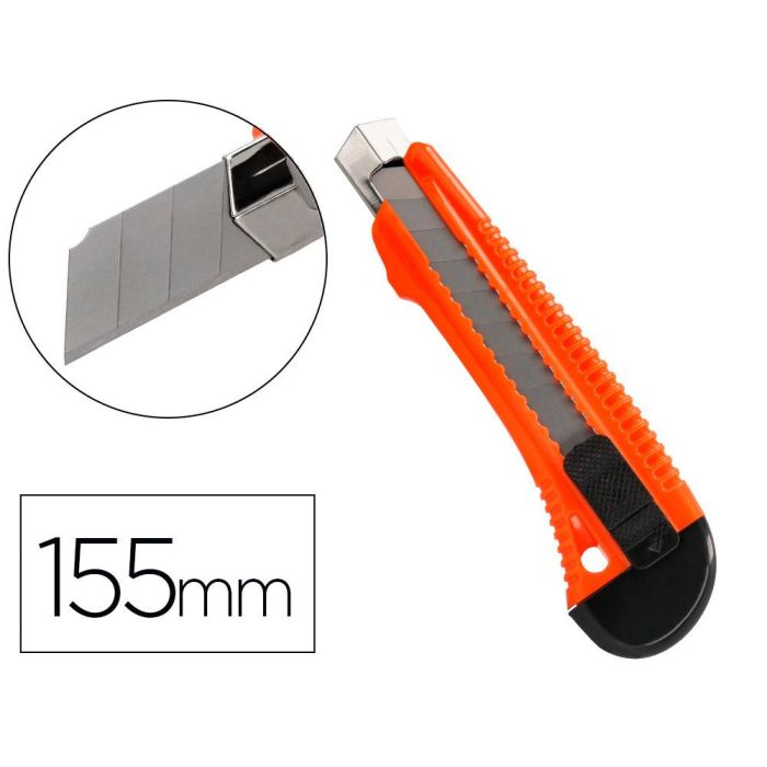 Cuter Q-Connect Plastico Ancho Retractil Cuchilla 18 mm Xd-38 Blister 1 Unidad