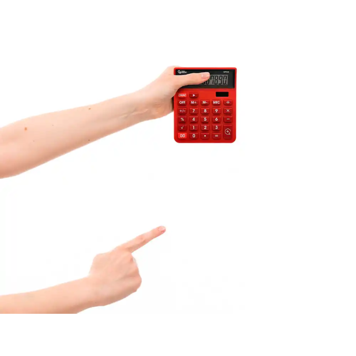 Liderpapel xf22 Calculadora Sobremesa 10 Dígitos Solar y Pilas Color Rojo 127x105x24 mm 5