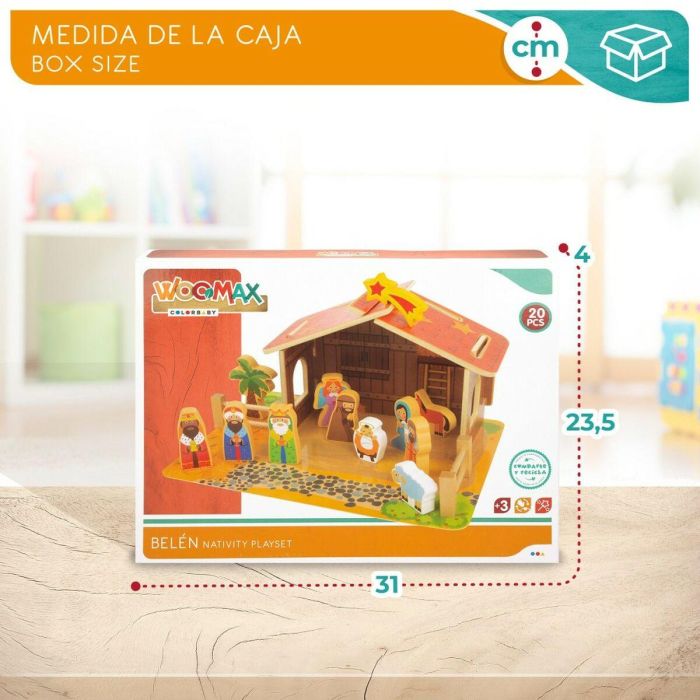 Belén de Navidad Woomax Madera 29,5 x 16,5 x 22 cm (20 Piezas) (6 Unidades) 1 Belén de Navidad Woomax Madera 29,5 x 16,5 x 22 cm (20 Piezas) (6 Unidades) 1