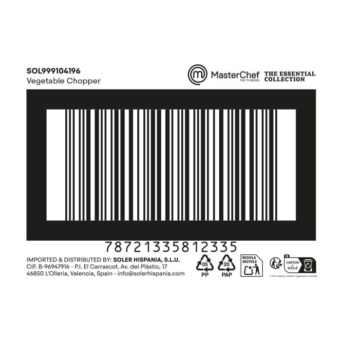 Inde Picadora Cebollas Y Verduras 9,5x22,7x9,2 cm 6,04 kg (24 Unidades) 2