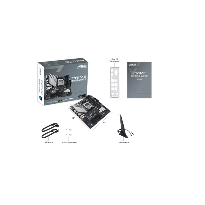 ASUS PRIME B650M-A WiFi II AMD AM5 HDMI/VGA/DISPLAYPORT 3PCIE4.0 4SATA USB3.2 MATX ASUS PRIME B650M-A WiFi II AMD AM5 HDMI/VGA/DISPLAYPORT 3PCIE4.0 4SATA USB3.2 MATX