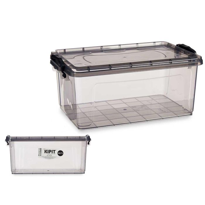 Caja Plastico Ordenacion Antracita 13,7L Kipit 27X18CM (12 Unidades) Caja Plastico Ordenacion Antracita 13,7L Kipit 27X18CM (12 Unidades)