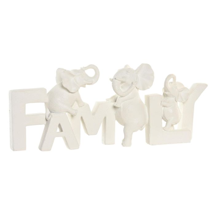 DKD Home Decor Decoración Oriental Blanca de Resina 30.5x5.5x12 cm (2 Unidades)