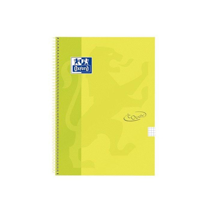 Bloc Oxford School Touch Tapa Extra Fº 80H Cuadric.4X4 90G Lima (Set de 5)