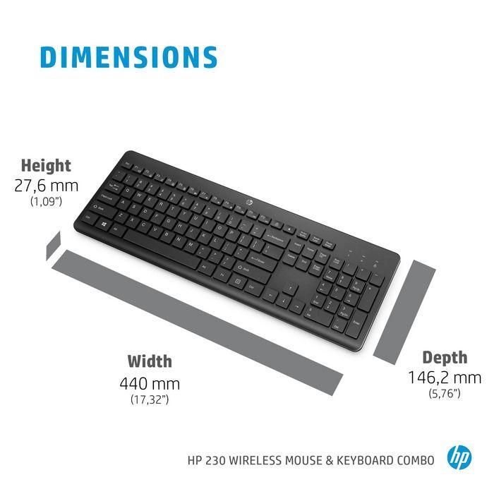 HP 230 INT Combo de Teclado y Ratón Inalámbrico Silencioso, Cómodo y con Batería de Larga Duración 16