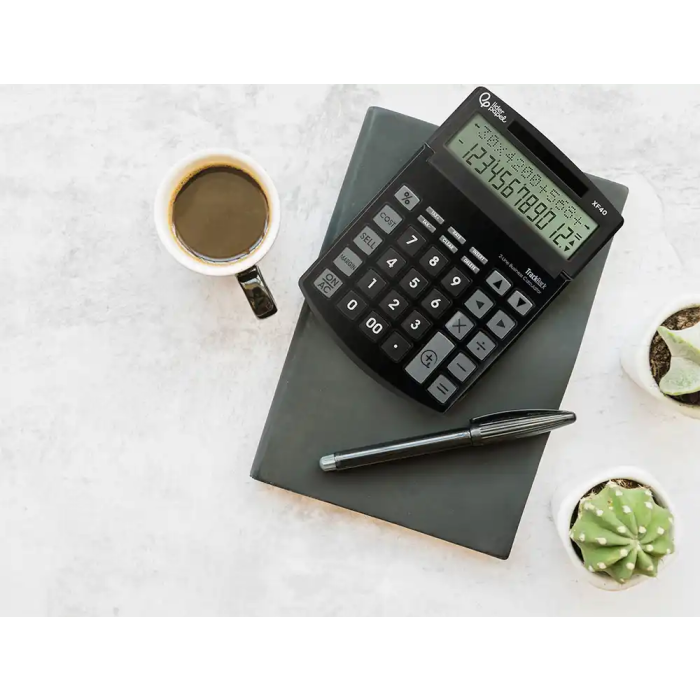 Liderpapel Calculadora Sobremesa XF40 12 Dígitos Solar y Pilas Negro 40% Reciclada 175x120x30 mm 1