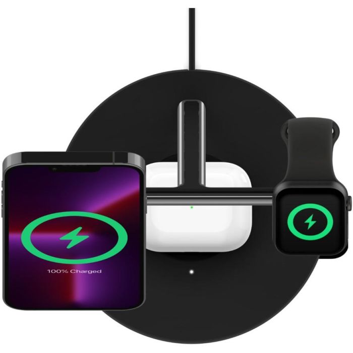 Belkin WIZ017vfBK Cargador Inalámbrico MagSafe 3-en-1 para iPhone 12/13, Auriculares, Smartwatch, Carga Rápida 15W, Negro 7 Belkin WIZ017vfBK Cargador Inalámbrico MagSafe 3-en-1 para iPhone 12/13, Auriculares, Smartwatch, Carga Rápida 15W, Negro 7