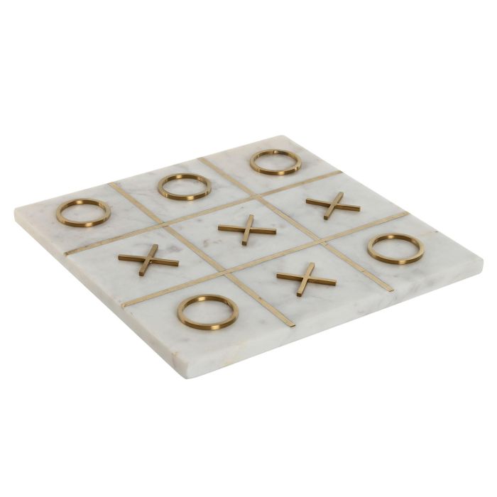 Juego Moderno DKD Home Decor Blanco Dorado 30 x 1.5 x 30 cm