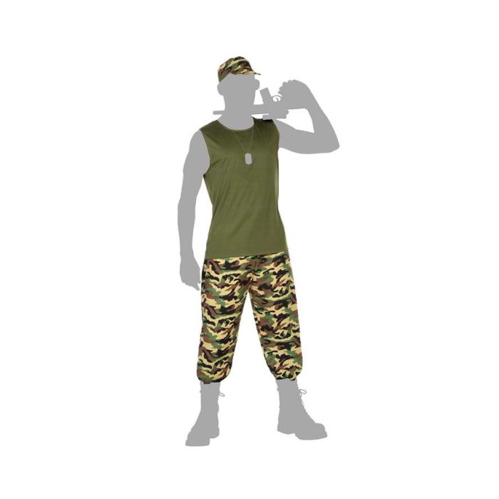 Disfraz Militar Hombre Adulto Camuflaje Verde M-L 2 Disfraz Militar Hombre Adulto Camuflaje Verde M-L 2
