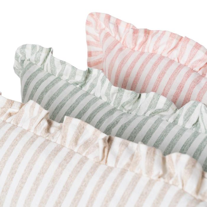 Cojín Rayas Beige Algodón 50 X 30 cm