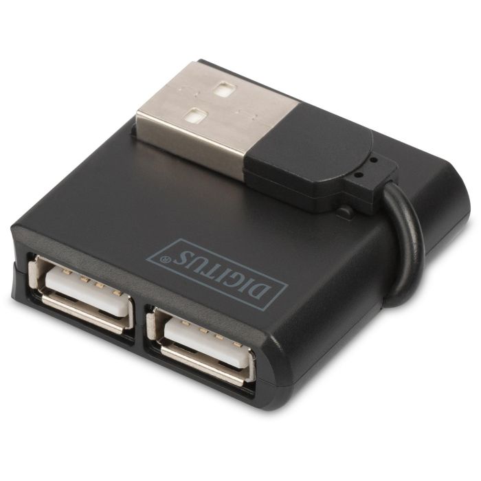 Digitus DN-30200-1 Hub USB 2.0 de 4 puertos, alta velocidad 480 Mbit/s, con cable integrado, color negro 6