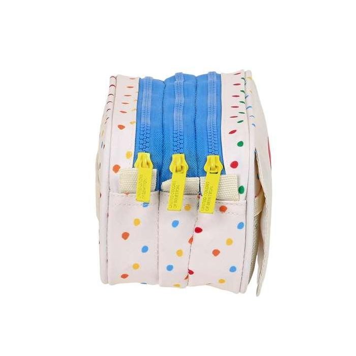 Portatodo Triple Benetton Topitos Blanco (21,5 x 10 x 8 cm) 2 Portatodo Triple Benetton Topitos Blanco (21,5 x 10 x 8 cm) 2