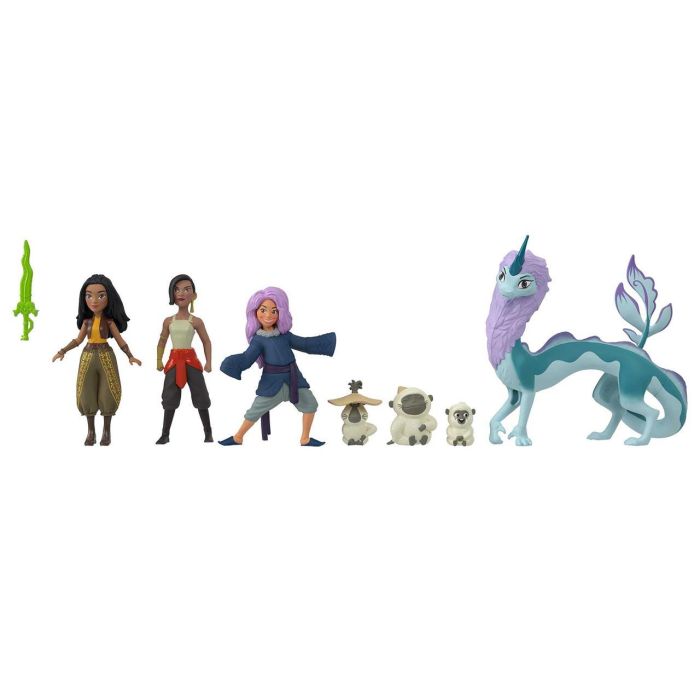 Mattel Hlx24 Mini Libro de Cuentos Disney Raya y el Último Dragón - Pack 7 Personajes Coleccionables: Muñeca Raya, Sisu y Figuras 2