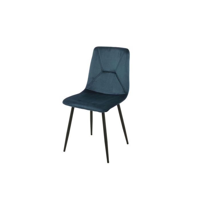 Silla Romimex Azul Terciopelo Metal 45 x 89 x 55 cm