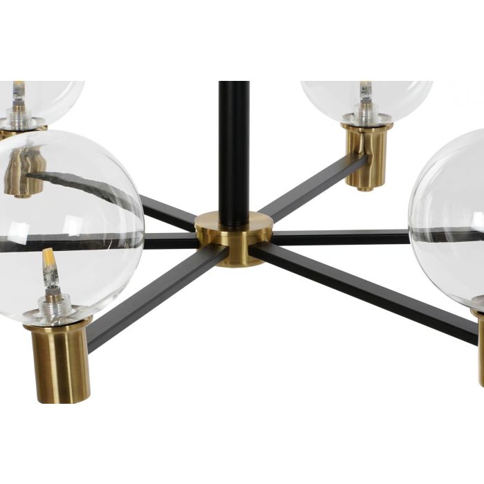 DKD Home Decor Lámpara de Techo Moderna Negro Dorado 83 x 83 x 128 cm Metal Cristal 2 DKD Home Decor Lámpara de Techo Moderna Negro Dorado 83 x 83 x 128 cm Metal Cristal 2