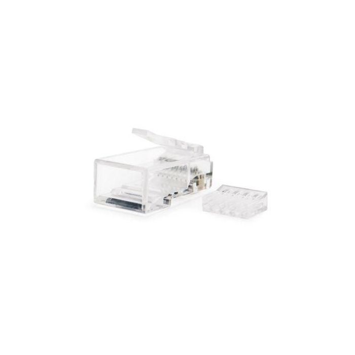 Nano Cable 10.21.0201-100 Conectores RJ45 UTP Cat.6 para red, 8 contactos, bolsa de 100 unidades, con certificación RoHS, 100% testados. 1