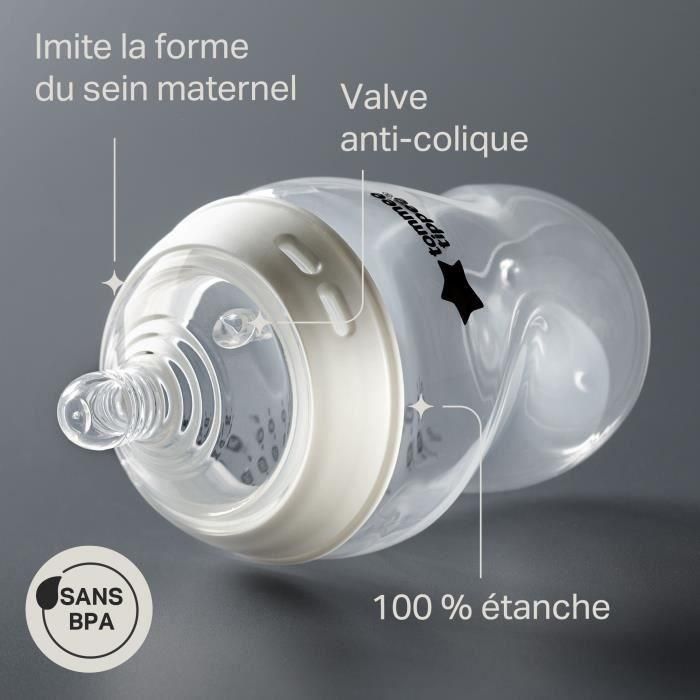 Tommee Tippee - Biberones Closer to Nature - Pezón que imita el pecho materno con válvula anticólicos - Rosa 2 Tommee Tippee - Biberones Closer to Nature - Pezón que imita el pecho materno con válvula anticólicos - Rosa 2