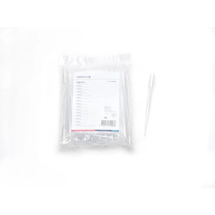 Covetrus Pipeta Pasteur 3 mL Polietileno 15 cm No Estéril 50 Unidades