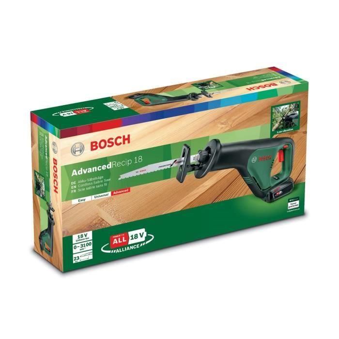 Bosch AdvancedRecip18 Sierra Recíproca a Batería | Kit con 1 Batería 2,5Ah | Cortes Rápidos y Baja Vibración 1 Bosch AdvancedRecip18 Sierra Recíproca a Batería | Kit con 1 Batería 2,5Ah | Cortes Rápidos y Baja Vibración 1