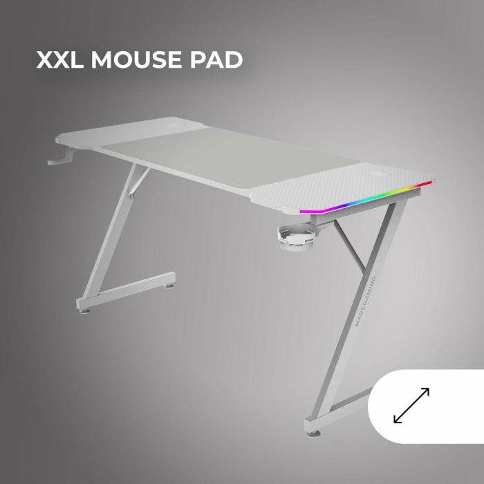 Mesa de Escritorio Gaming Mars Gaming ERGO Blanco 140 x 60 cm 3