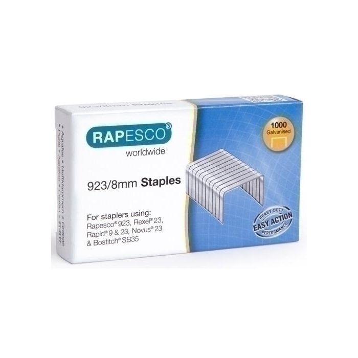 Grapas Rapesco Gran Capacidad 923/8 Mm. Galvanizadas Caja De 1000