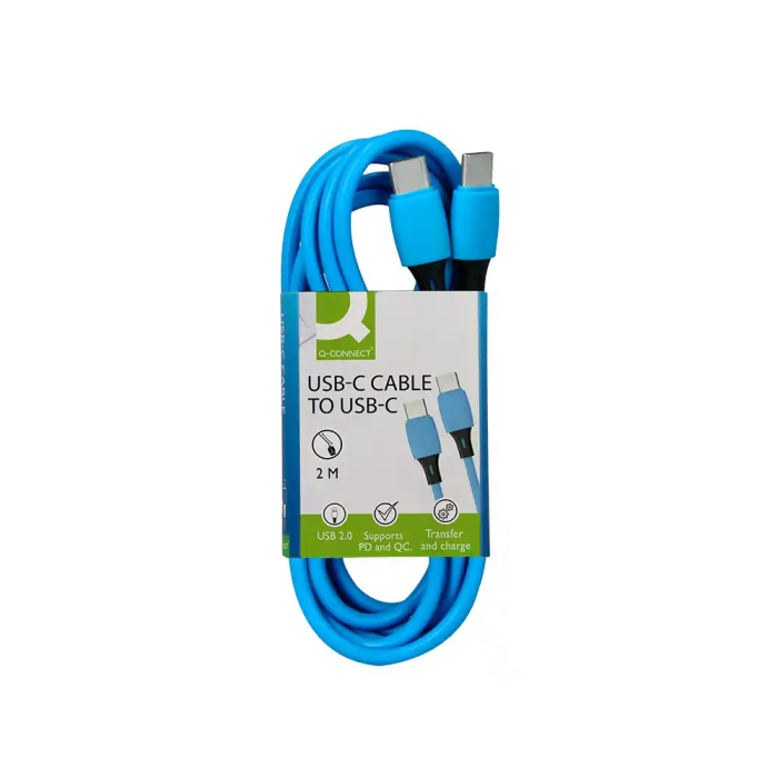 Q-connect Cable USB-C a USB-C PVC Longitud 2m Azul 1