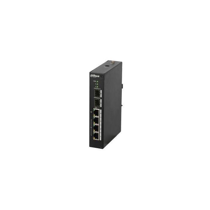 Dahua Switch PoE 4 puertos (3x 100Mbps 1x Gigabit) + 2 SFP Gigabit gestionable Dahua Switch PoE 4 puertos (3x 100Mbps 1x Gigabit) + 2 SFP Gigabit gestionable