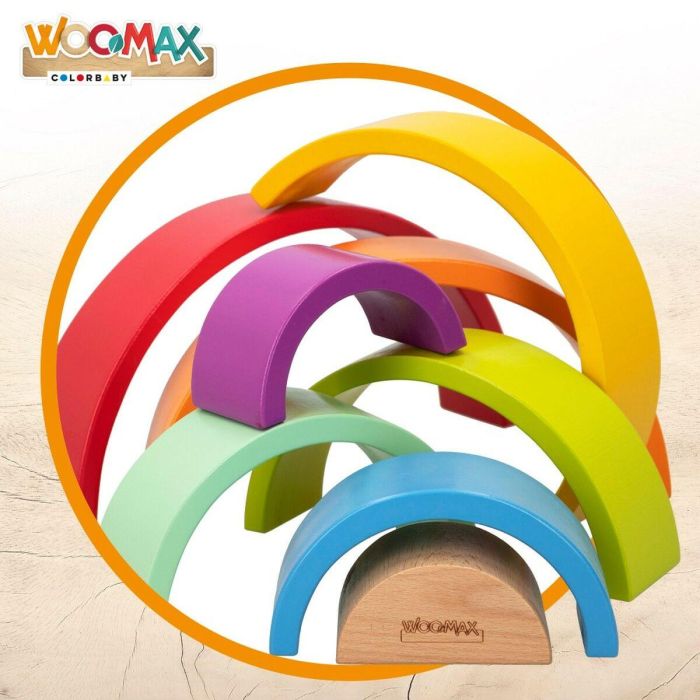 Puzzle Infantil de Madera Woomax Arcoíris 8 Piezas 4 Unidades 4