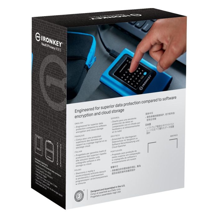 Kingston 3840Gb Ironkey Vault Privacy 80 Xts-Aes 256-Bit Encrypted External Ssd