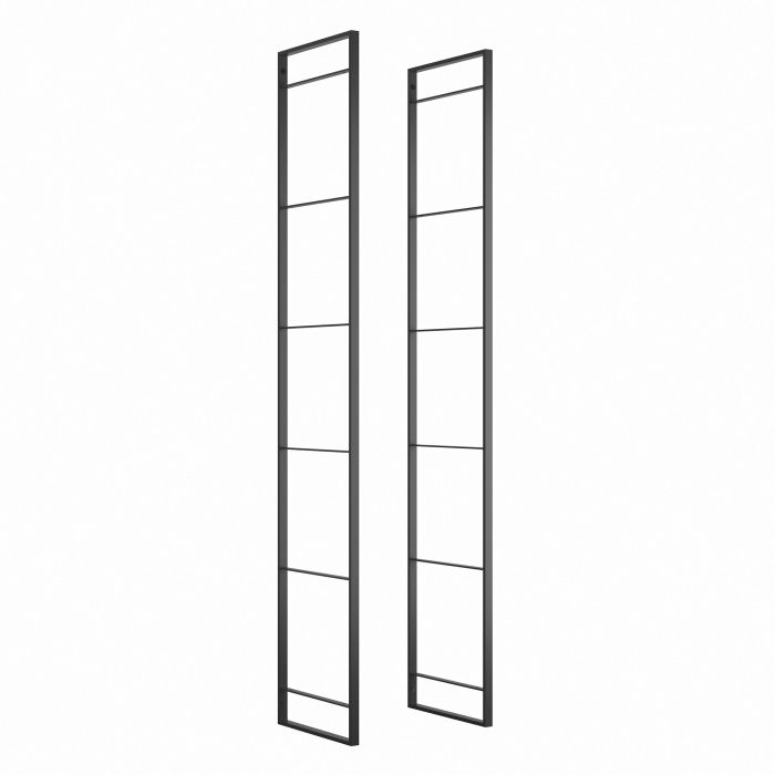 Emuca Juego de estructuras para estantería Lader, altura 1790mm, Acero, Pintado negro