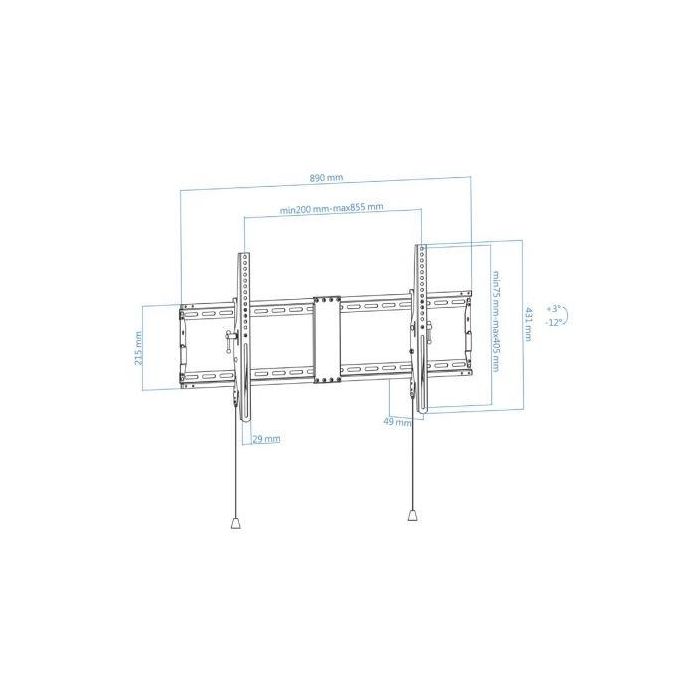 TooQ Soporte Pared Inclinable LP4391T-B para TV 43-90" hasta 70kg VESA 800x400 Negro 4