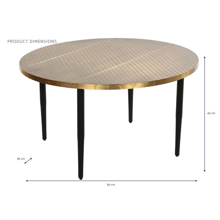 DKD Home Decor Mesa Centro Glam, Colores Dorado y Negro, Materiales Madera y Metal, Dimensiones 85x85x45 cm 4 DKD Home Decor Mesa Centro Glam, Colores Dorado y Negro, Materiales Madera y Metal, Dimensiones 85x85x45 cm 4
