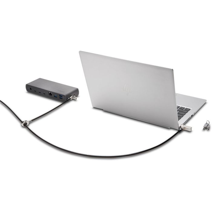 Kensington Candado para Portátil NanoSaver Slim 2.0 Dual Head con Llave, Doble Cabezal, Acero al Carbono, Plata/Negro, 2 Llaves 1