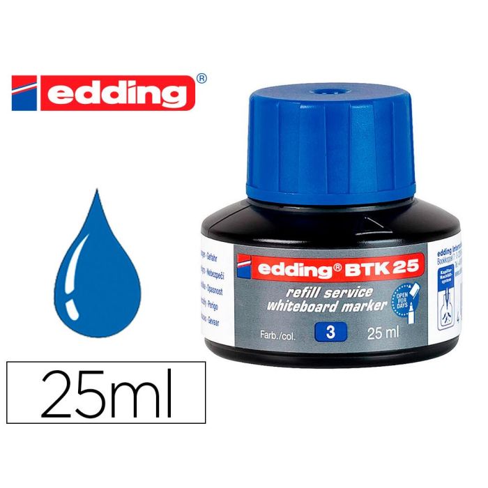 Tinta Rotulador Edding Pizarra Blanca Btk-25 Color Azul Bote 25 mL