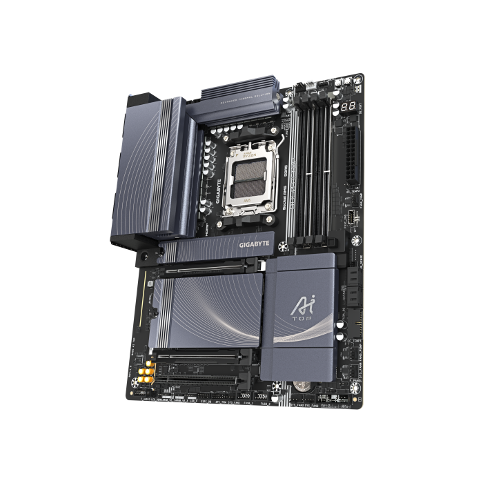 Placa Gigabyte B850 Ai Top,Amd,Am5,B850,4Ddr5,256Gb,1Hdmi+Usb-C,4Sata3+3M.2,2X10Gbelan+Wifi7+Bt5.4,7Usb3.2,Atx 3 Placa Gigabyte B850 Ai Top,Amd,Am5,B850,4Ddr5,256Gb,1Hdmi+Usb-C,4Sata3+3M.2,2X10Gbelan+Wifi7+Bt5.4,7Usb3.2,Atx 3
