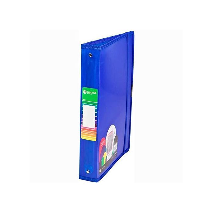 Carchivo Carpeta de Anillas 4 X 40 mm A4+ Polipropileno Dune Azul con Goma de Cierre