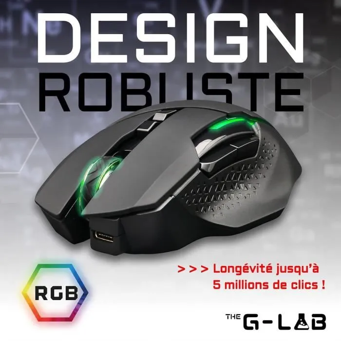 The G-Lab Ratón de Juego Inalámbrico RGB, 7200 DPI, Negro - THE3760162066852 3 The G-Lab Ratón de Juego Inalámbrico RGB, 7200 DPI, Negro - THE3760162066852 3