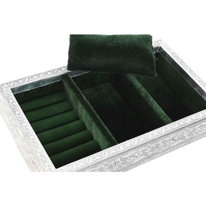 Bandeja Indio DKD Home Decor Plateado Verde 15 x 5 x 25 cm 1