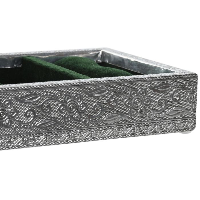 Bandeja Indio DKD Home Decor Plateado Verde 15 x 5 x 25 cm 2